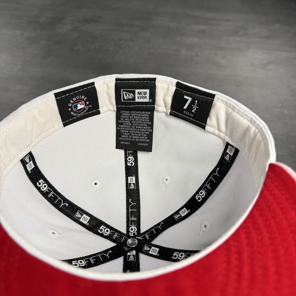 Hat Club Seattle Mariners New Era Cap 7 1/2 White Pink Cherry Red Two Tone MLB‎ - Picture 7 of 7